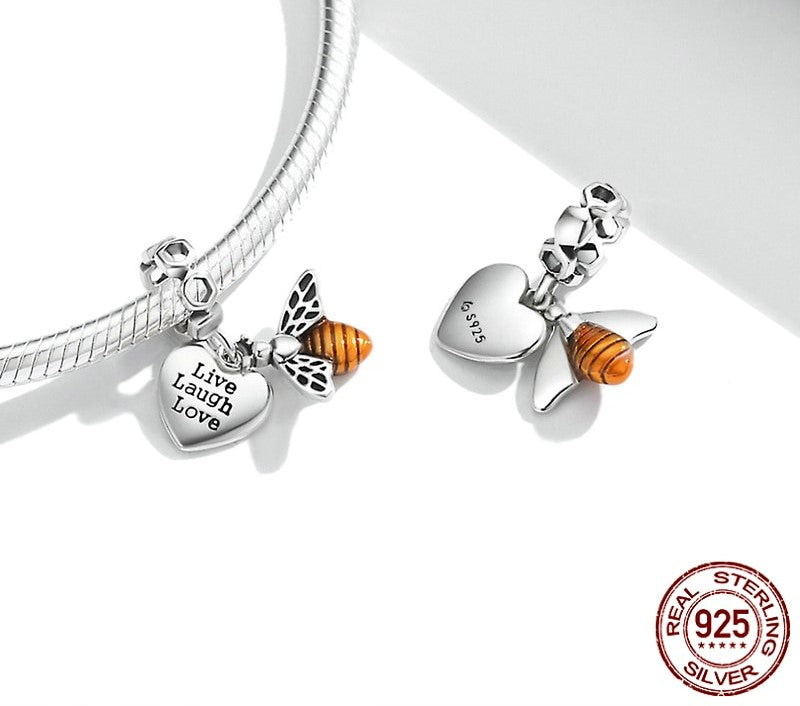 925 Sterling Silver Bee Charms