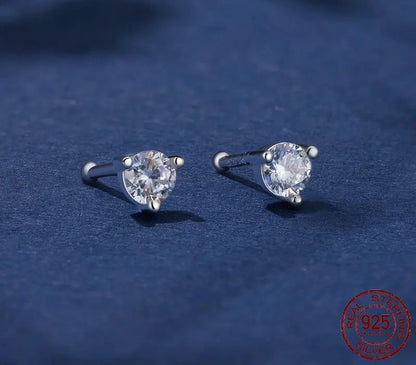 925 Sterling Silver Mini Heart, Star, Moon Stud Earrings - TEA LU SHOP