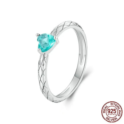 Vintage Blue Heart-shaped Friendship Ring