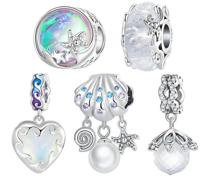 925 Sterling Silver Crystal Ball Charms - TEA LU SHOP