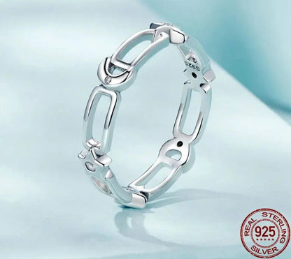 Celestial Chain Sterling Silver Ring