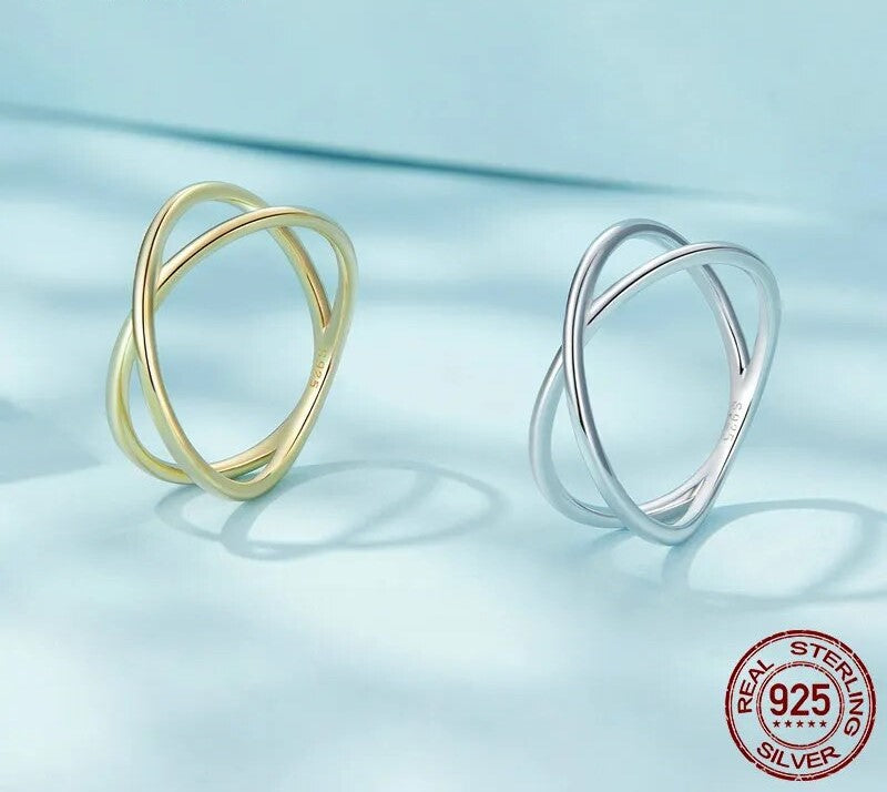 925 Sterling Silver Minimalist Cross Ring - TEA LU SHOP