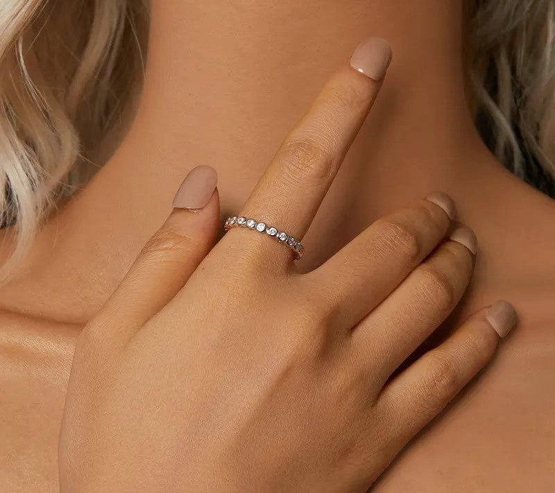925 Sterling Silver Moissanite Bubble Ring - Shine Bright Store