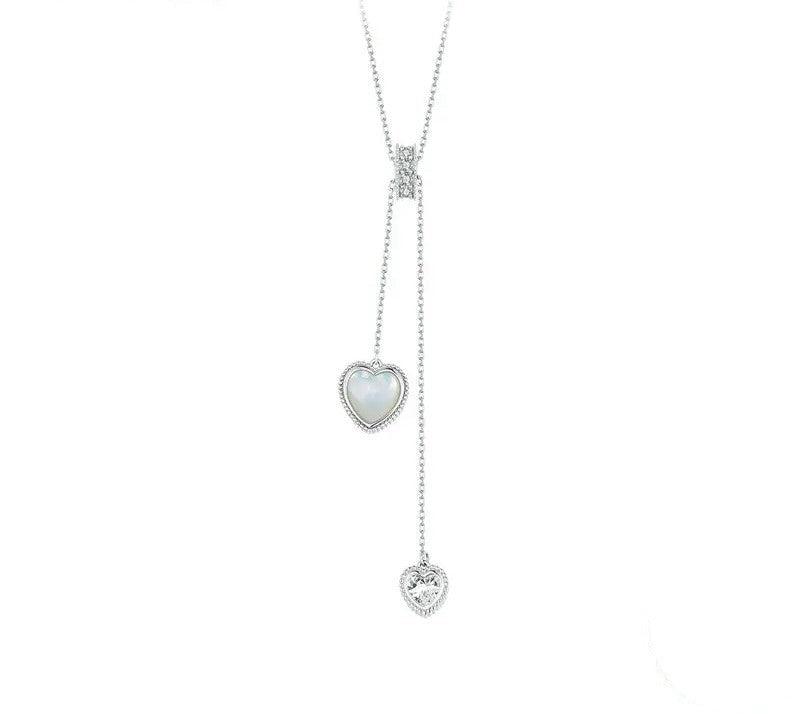 925 Sterling Silver Double Love Heart Pendant Necklace - Shine Bright Store