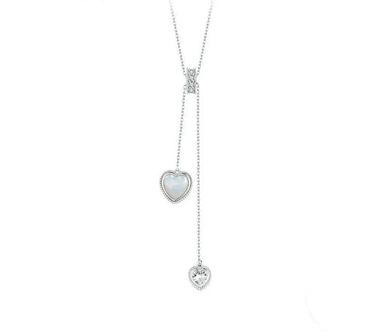 925 Sterling Silver Double Love Heart Pendant Necklace - Shine Bright Store