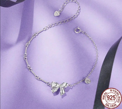 925 Sterling Silver Bowknot Bracelet