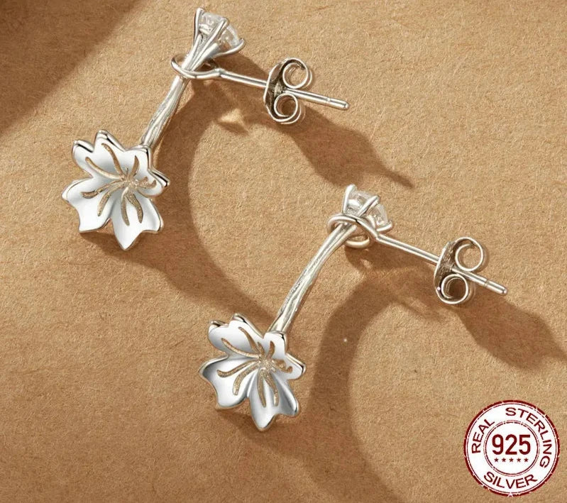 925 Sterling Silver Flower Stud Earrings