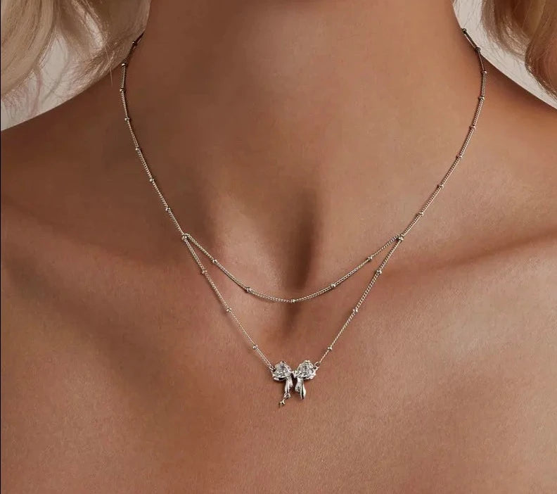 Dazzling Bow Necklace for Women