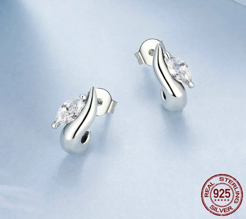 925 Sterling Silver Minimalist Geometric Stud Earrings - TEA LU SHOP