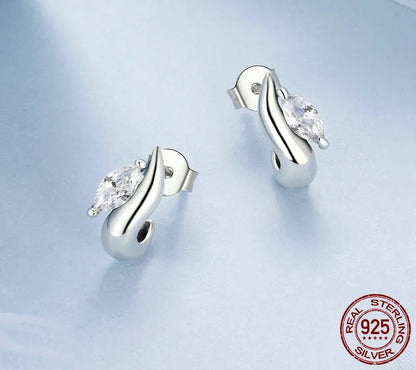 925 Sterling Silver Minimalist Geometric Stud Earrings - TEA LU SHOP