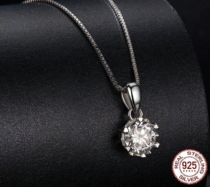 925 Sterling Silver Moissanite Necklace - TEA LU SHOP