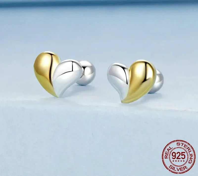 925 Sterling Silver Mini Heart Stud Earrings