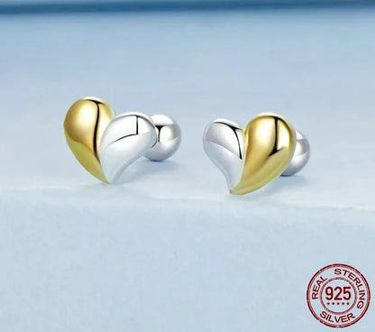 925 Sterling Silver Mini Heart Stud Earrings