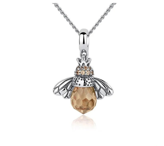 925 Sterling Silver Lovely Bee Necklace - TEA LU SHOP