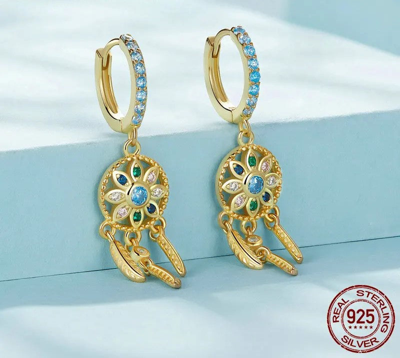 925 Sterling Silver Boho Drop Earrings - TEA LU SHOP