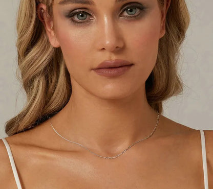 925 Sterling Silver White Gold Plated Simple Necklace - Shine Bright Store