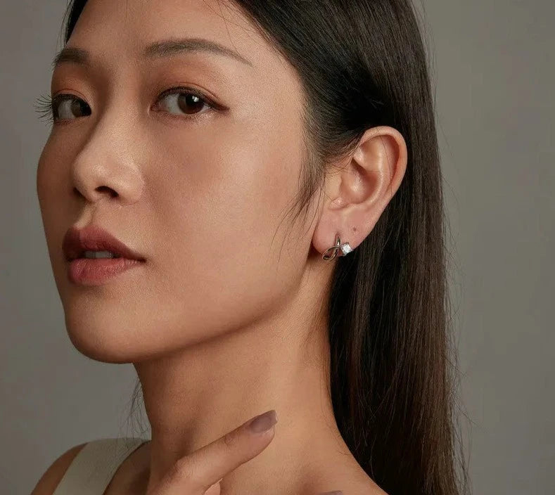 Dainty Double-layer Square Zircon Earrings