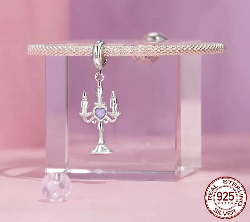 925 Sterling Silver Romantic Candlestick Pendant