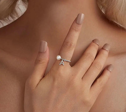 925 Sterling Silver Letter Open Statement Ring
