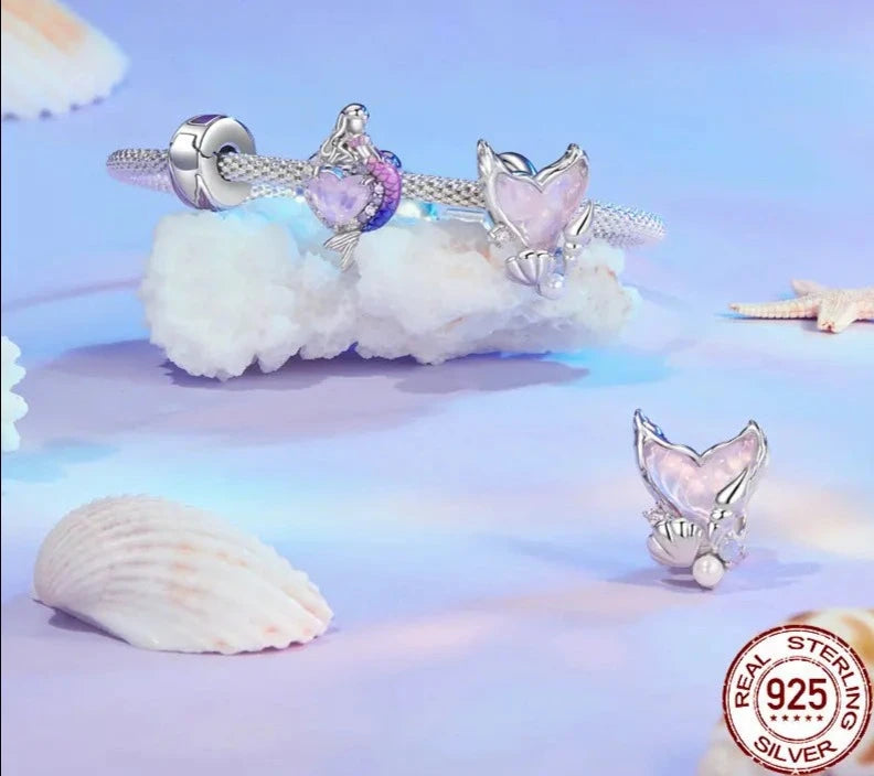 Dainty 925 Sterling Silver Dreamy Mermaid Charm
