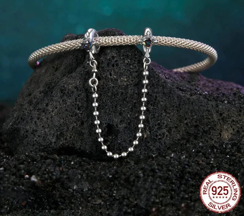 925 Sterling Silver Vintage Cross Safety Chain