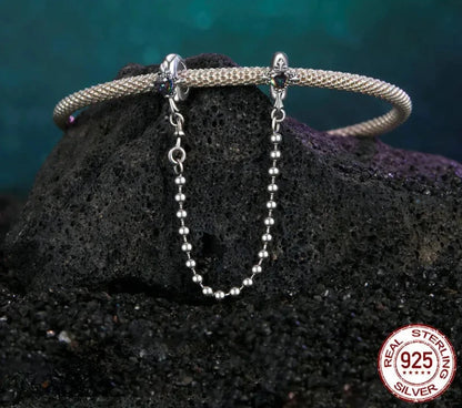 925 Sterling Silver Vintage Cross Safety Chain