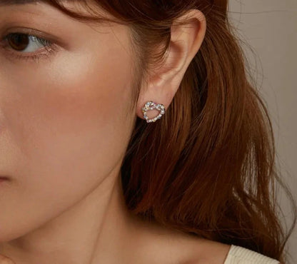 925 Sterling Silver Heart Love Earrings