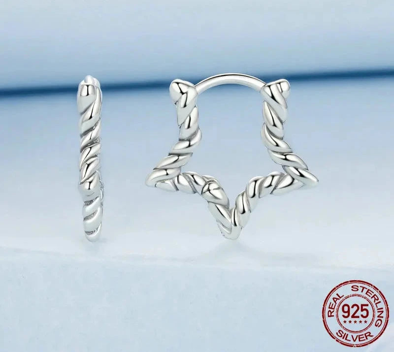 Cute Star Ear Buckles Twisted Hoop Earrings