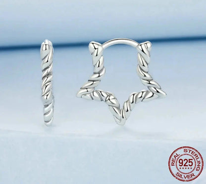 Cute Star Ear Buckles Twisted Hoop Earrings