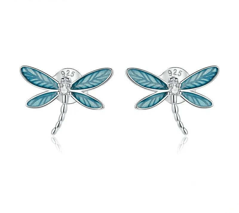 925 Sterling Silver Dragonfly Earrings - TEA LU SHOP