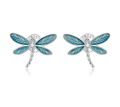 925 Sterling Silver Dragonfly Earrings - TEA LU SHOP