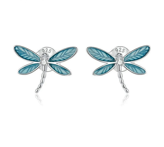 925 Sterling Silver Dragonfly Earrings - TEA LU SHOP