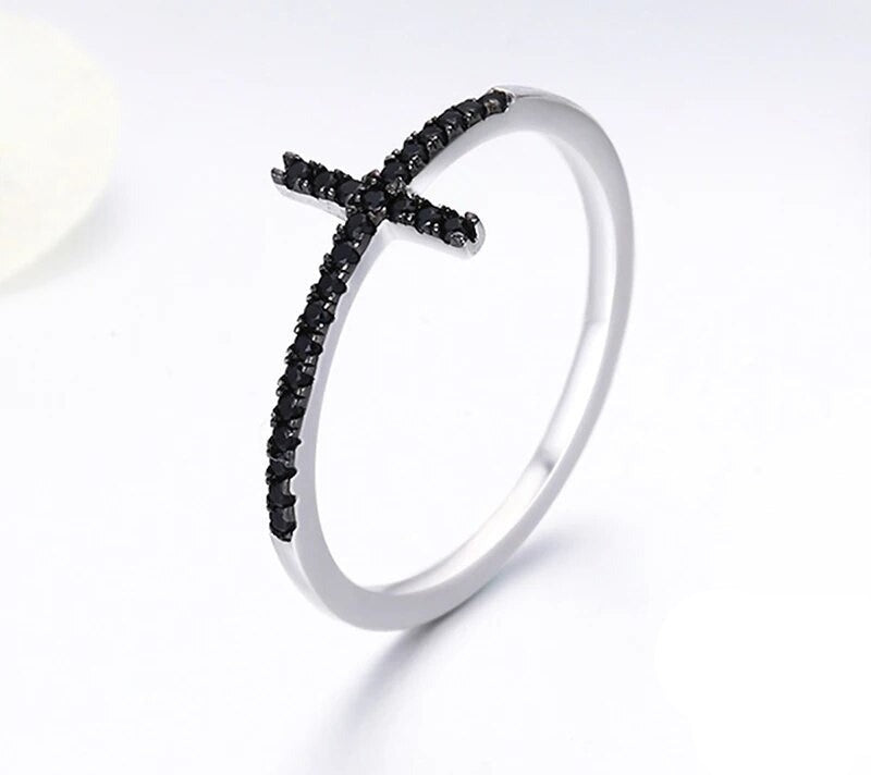 925 Sterling Silver Cross Shape Ring - TEA LU SHOP