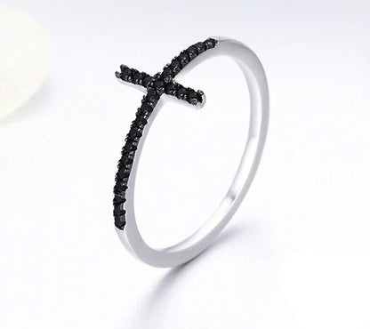 925 Sterling Silver Cross Shape Ring - TEA LU SHOP
