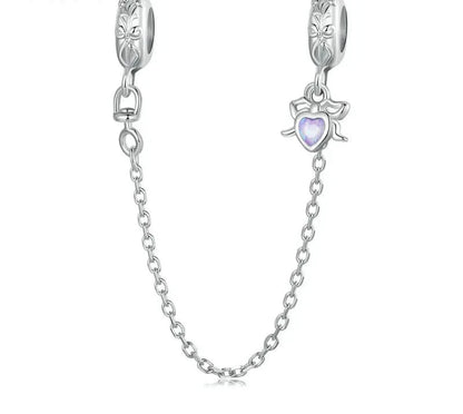 925 Sterling Silver Bow Safety Chain