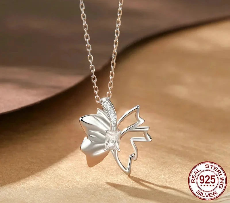 925 Sterling Silver Butterfly Pendant Necklace
