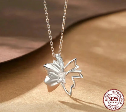 925 Sterling Silver Butterfly Pendant Necklace