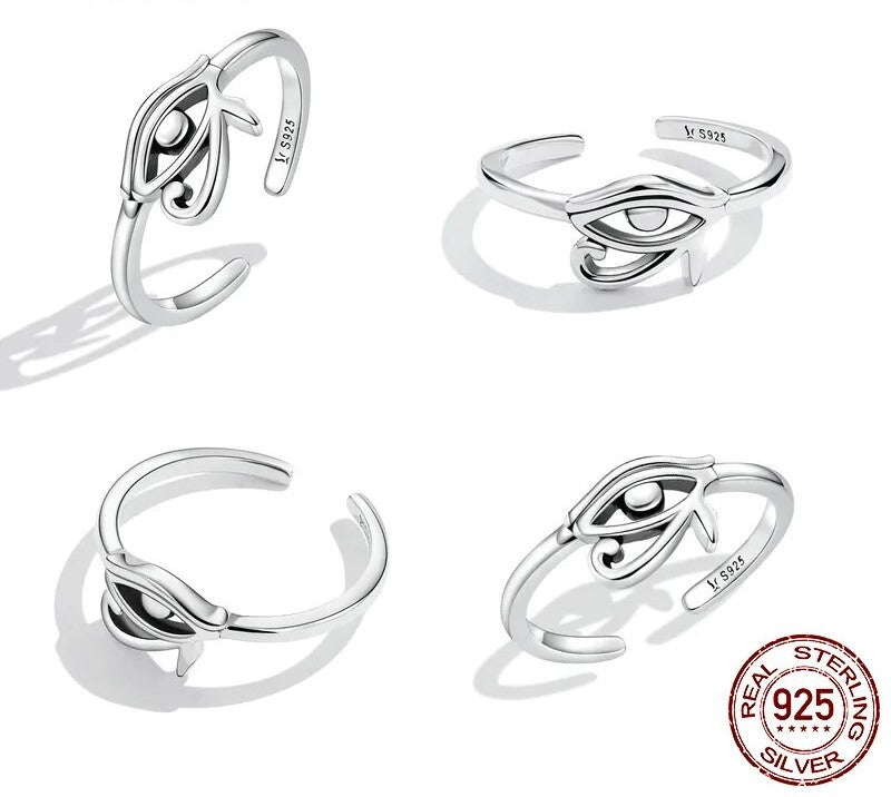925 Sterling Silver Eye of Horus Ring - TEA LU SHOP