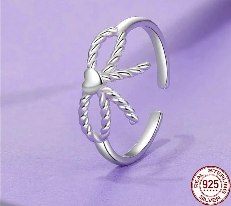 925 Sterling Silver Bow Rings