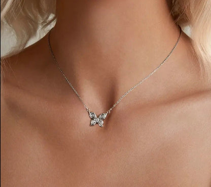 Rose Butterfly Necklace