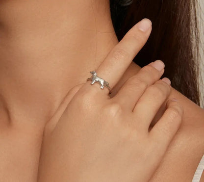 925 Sterling Silver Golden Retriever Ring