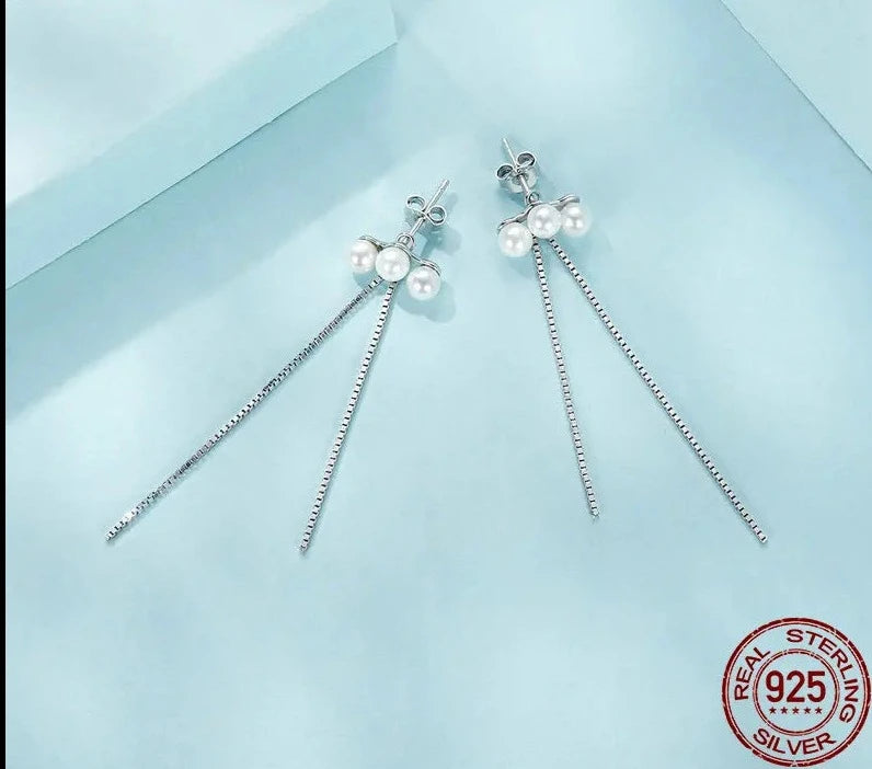 925 Sterling Silver Pearl Stud Earrings