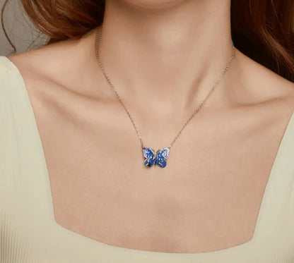 925 Sterling Silver Butterfly Pendant Necklace