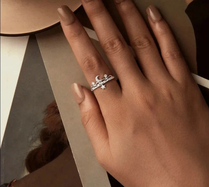 Fashion Moon and Star Ring
