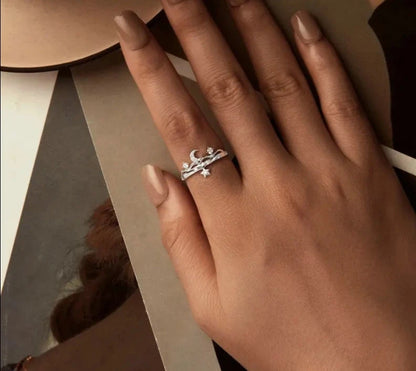 Fashion Moon and Star Ring