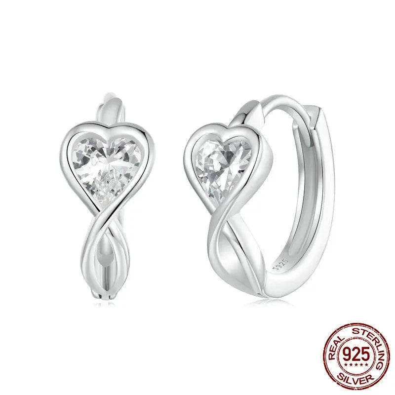 White Gold Plated Infinite Love Hoop Earrings