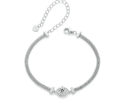 925 Sterling Silver Chic Retro Braided Moissanite Bracelet - Shine Bright Store