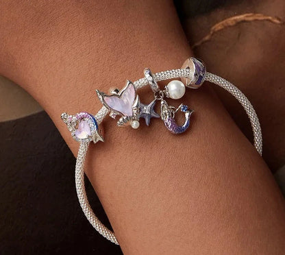 Dainty 925 Sterling Silver Dreamy Mermaid Charm