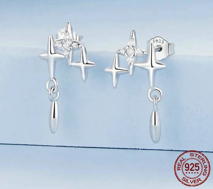 925 Sterling Silver Tiny Star Earrings