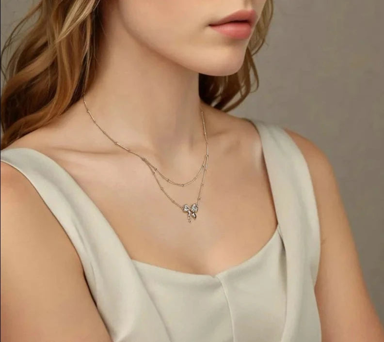Dazzling Bow Necklace for Women